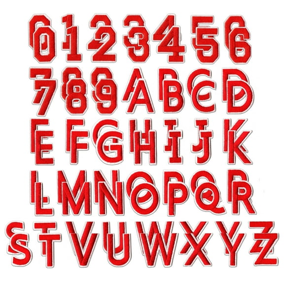 72 Pieces Iron on Letter Patches, Embroidered A-Z Letter & Numbers 0-9 Patches for Clothes, Dress, Hat, Socks, Jeans, DIY Accessories(1.5in, Red)
