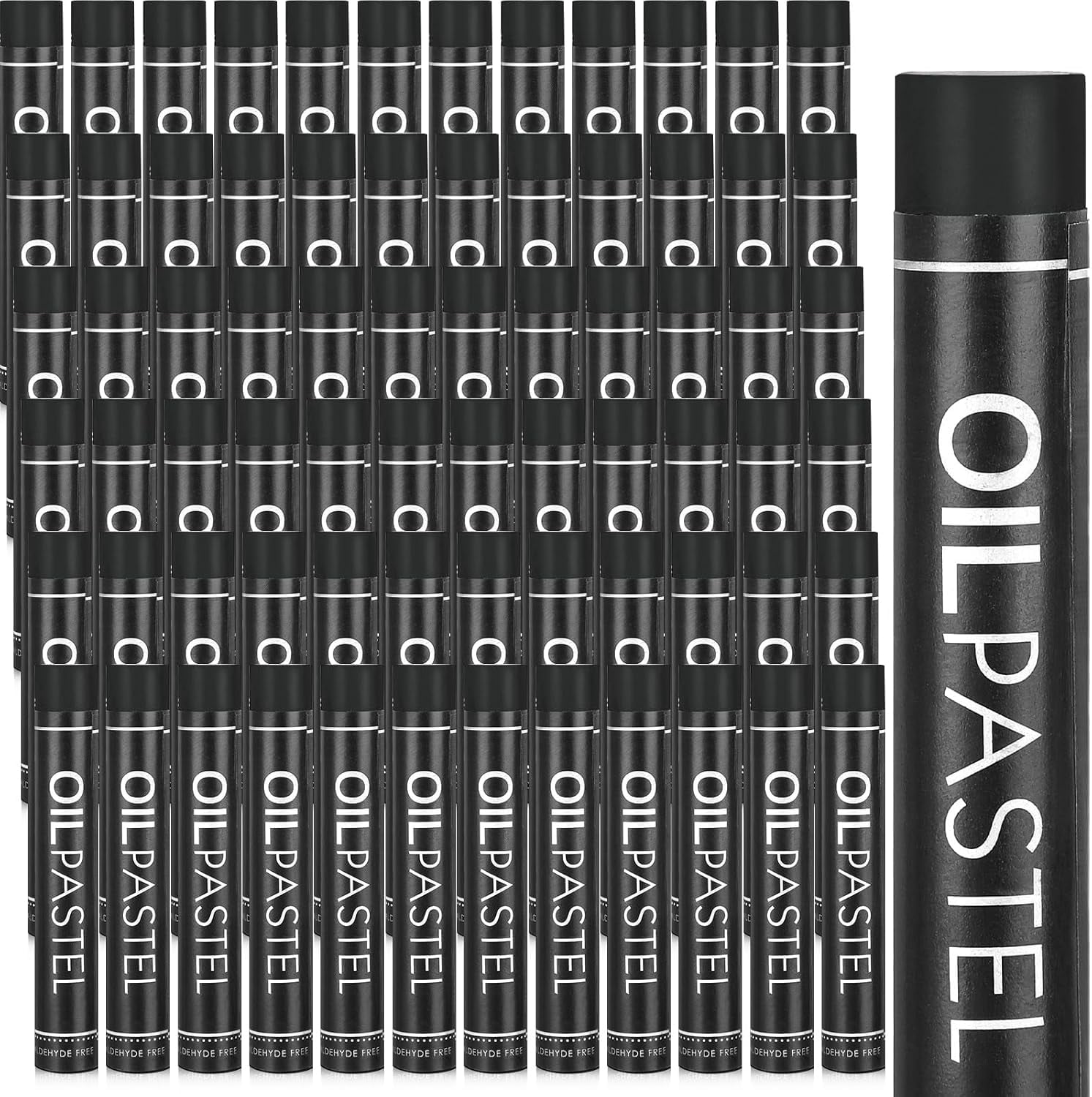 72 Pieces Soft Oil Pastels Bulk Artists Single Color Pastel Crayons Refill Set for Teachers Beginners Art Drawing Craft Sketching(black)