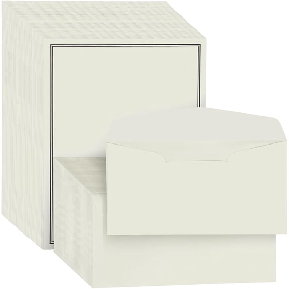 72 Pieces Stationery Set with Envelopes (48 Paper Sheets + 24 Envelopes) for Letter Writing, Black Border Design Stationery Paper Sheets and Envelope
