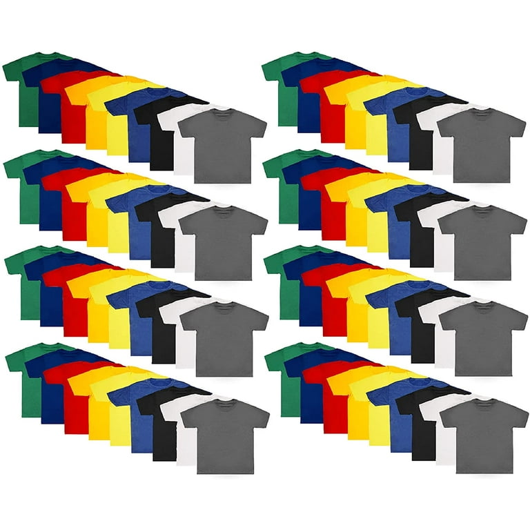 72 Pieces of Boys Cotton Undershirts in Bulk Crew Neck Assorted Sizes S to XL Donations Homeless Shelters Wholesale Assorted