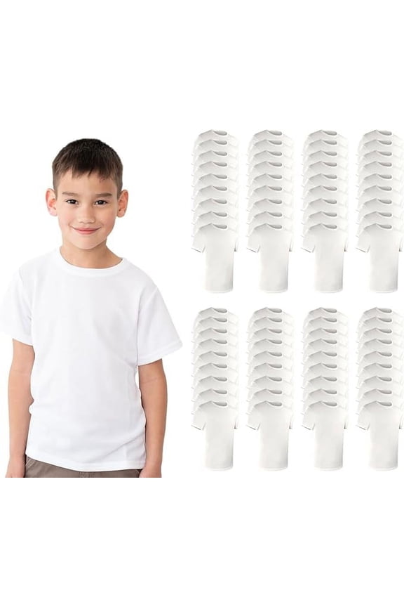 72 Pieces of Boys Cotton Undershirts in Bulk, Crew Neck, Assorted Sizes S to XL - Donations Homeless Shelters Wholesale (72 Pieces White)