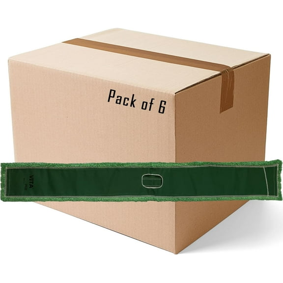 72" Premium Green Microfiber Dust Mops - 6 Pack