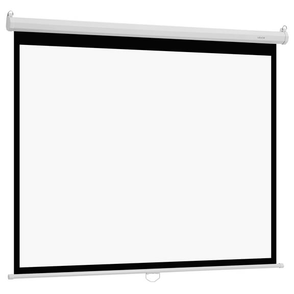 72" Pull Down Projector Screen, 4K HD Wall Mounted Retractable Display for Home Theater, Portable Movie Screen for Office & Family Entertainment