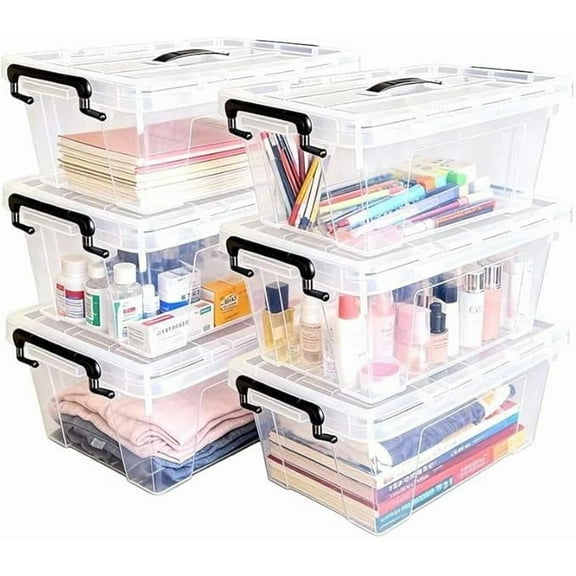 72 Quart (6-Pack) Clear Storage Bins with Lids - Heavy Duty Stackable Plastic Organizing Containers, BPA-Free Secure Latches & Pull Handles for Home, Office, Closet, Bathroom (72QT 6-Pack)
