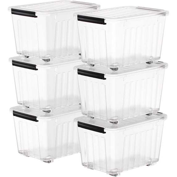 72 Quart Plastic Storage Bin, Stackable and Nestable Storage Boxes with ...