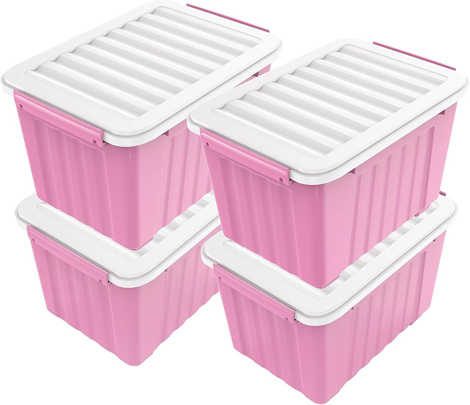 72 Quart Plastic Storage Bin, Stackable and Nestable Storage Boxes with ...