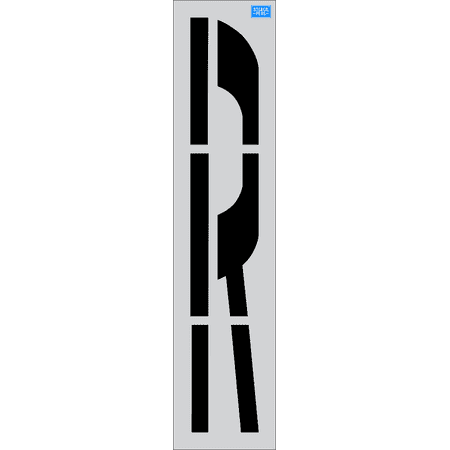 72" Railroad "R" Parking Lot Pavement Marking Stencil Thickness: .100