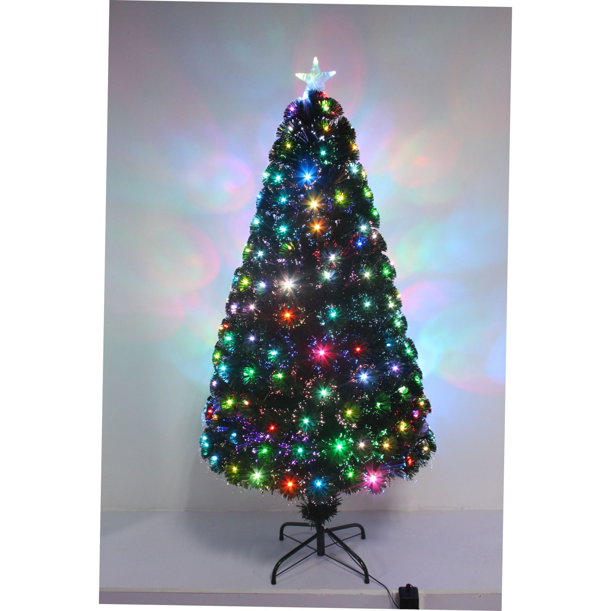 72" Red and Green Fiber Optic Artificial Christmas Tree with Star Tree