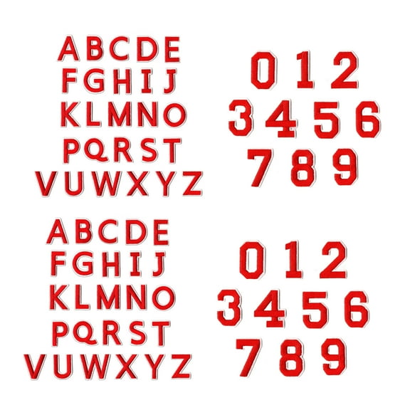 72 Reusable Embroidered Letters & Numbers, Iron-On Patches for Backpacks, Garment Repair