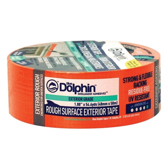 72-Rolls of 1.88" x 60 yds Linzer TP EXT R 0200 Blue Dolphin Rough Surface Exterior Tape