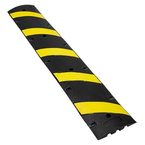 72" Rubber Speed Bump 2 Channel - 22000lbs Capacity Heavy Duty Speed Hump, High Visibility, Cable Protection for Parking Lots, Roads & Driveways