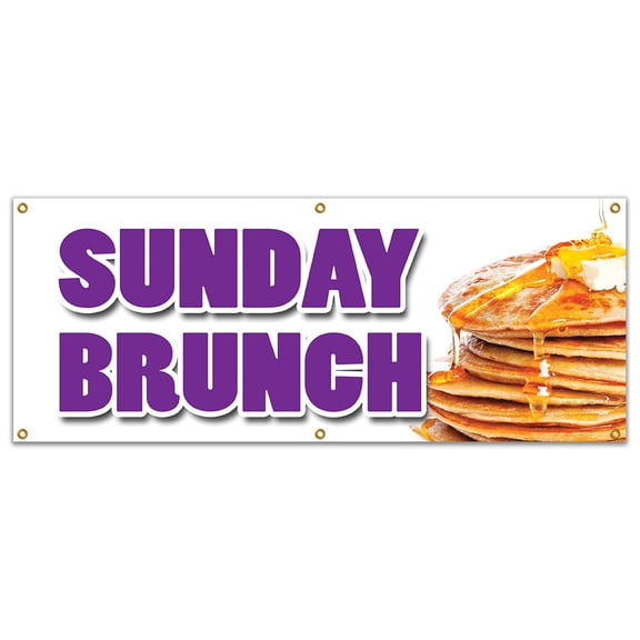 72" SUNDAY BRUNCH BANNER SIGN breakfast lunch champagne buffet egg benedict