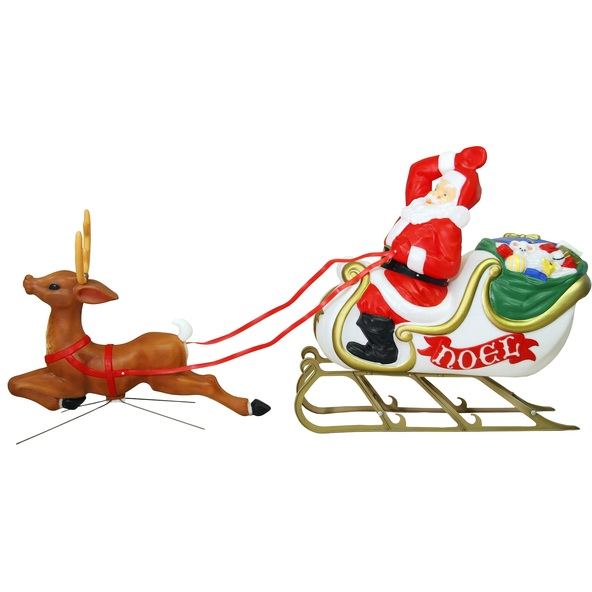 Blow mold santa and reindeer deals