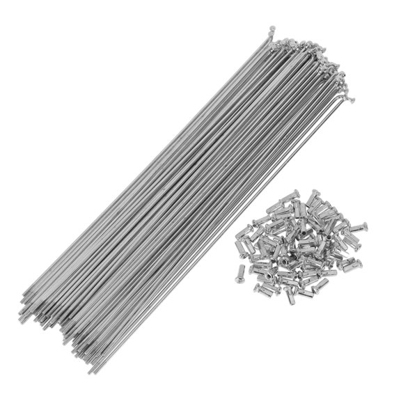 72 Set 13G Bicycle Spokes 245mm Bike Wheel Spokes Carbon Steel Galvanized Silver Tone