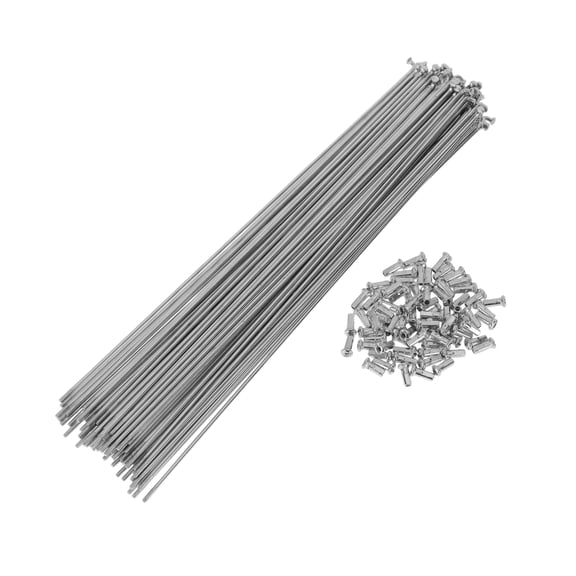 72 Set 13G Bicycle Spokes 278mm Bike Wheel Spokes Carbon Steel Galvanized Silver Tone