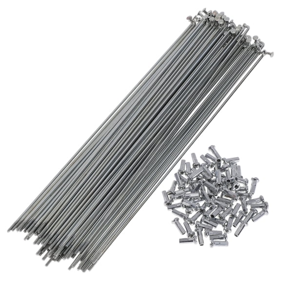 72 Set 14G Bicycle Spokes 209mm Bike Wheel Spokes Carbon Steel Galvanized Silver Tone