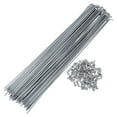 thumbnail image 1 of 72 Set 14G Bicycle Spokes 251mm Bike Wheel Spokes Carbon Steel Galvanized Silver Tone, 1 of 7