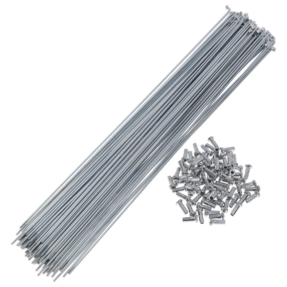 72 Set 14G Bicycle Spokes 310mm Bike Wheel Spokes Carbon Steel Galvanized Silver Tone