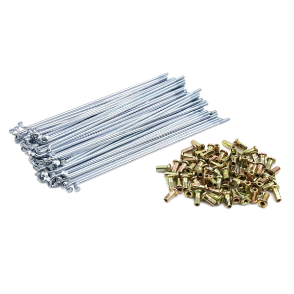 72 Sets Rim Wheel Plated Spoke 170mm Length 3mm Thread Dia Metal w/ Nipples for Motorcycle