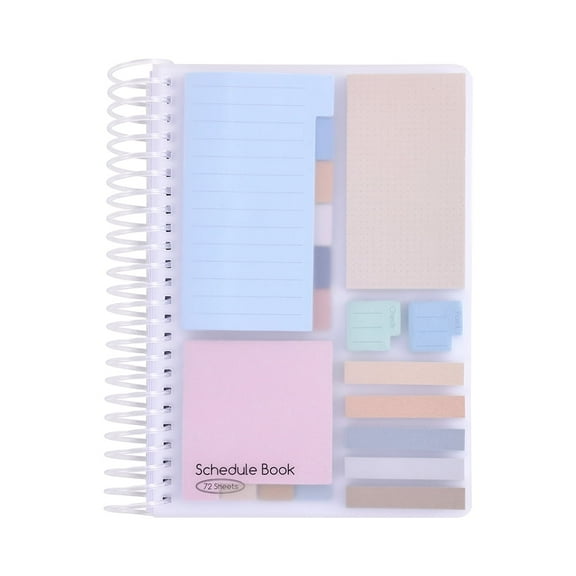 72-Sheet Undated A5 Spiral Weekly Planner with Colored Tabs Customizable Schedule Goal Tracking Gratitude Wellness Sections Multi-Shaped Sticky Notes Durable Paper Planner for Teens Students Professi