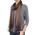 thumbnail image 1 of 72" Shiny Solid Color Scarf (Brown), 1 of 1