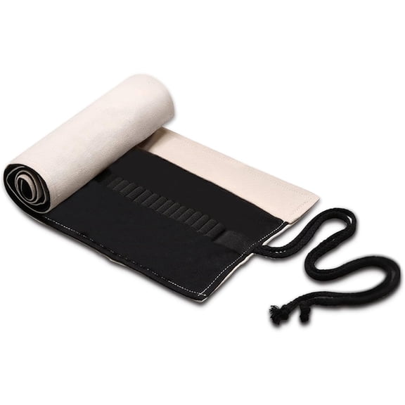 72 Slots Canvas Pencil Roll Wrap, Handmade Roll-Up Pencil Case Pouch Fabric, Large Capacity Pencil Case Holder Organizer for Artists Painting, Sketchers(Flower)