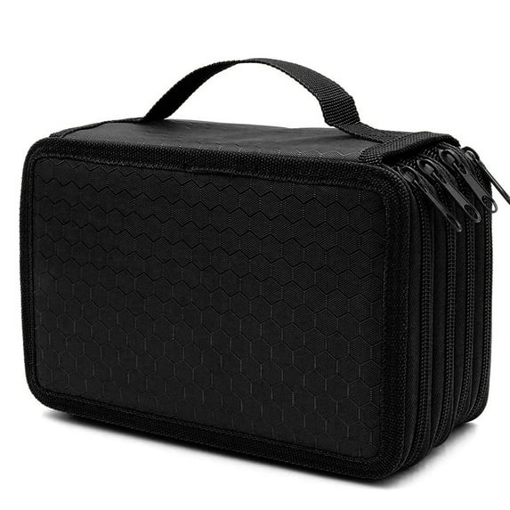 72 Slots Pencil Case, TSV Handly Multi-Layer Pen Pouch Organizer for Colored Pencils, Watercolor Pens, Gel Pen - Black
