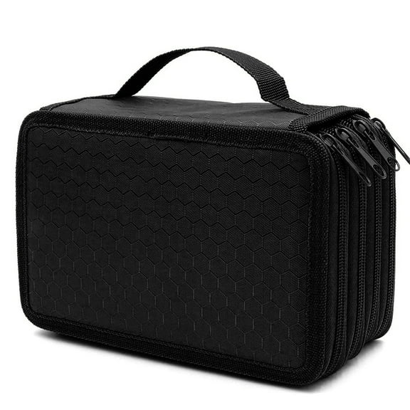 72 Slots Pencil Case, TSV Handly Multi-Layer Pen Pouch Organizer for Colored Pencils, Watercolor Pens, Gel Pen - Black