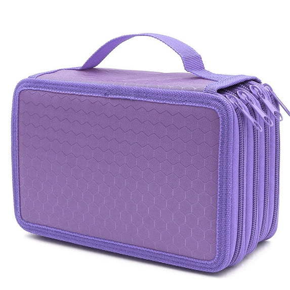 72 Slots Pencil Case, TSV Handly Multi-Layer Pen Pouch Organizer for Colored Pencils, Watercolor Pens, Gel Pen - Purple