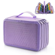 72 Slots Pencil Organizer, EEEkit High Capacity Pen Pouch Bag for School Office Supplies, Cosmetics Brushes-Purple