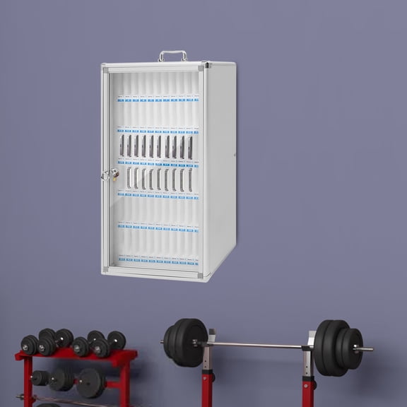 72 Slots Silver Recta Phone Storage Cabinet Portable Phone Storage Cabinet for Schools Classrooms Examination Rooms Offices