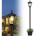 72" Solar Outdoor Light with Planter,Waterproof Solar Post Lamp Ligts