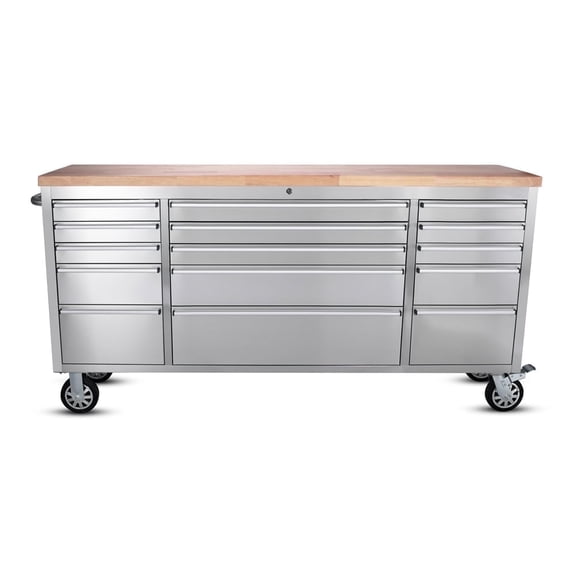 Anortrek 72 inch Rolling Tool Chest with 15 Drawers,Large Tool Box Lockable Storage Cabinet with Wheels