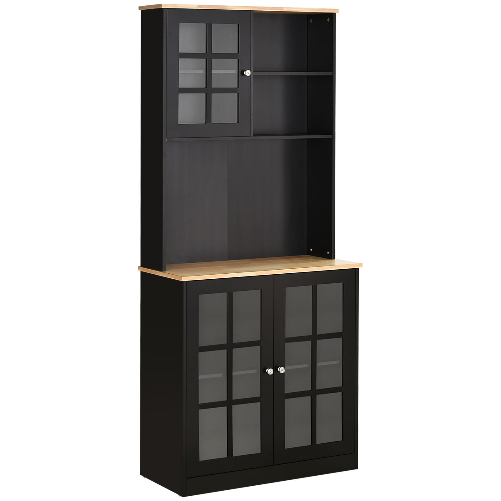 72" TALL Kitchen Pantry Storage Buffet Hutch with Microwave