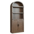 thumbnail image 1 of 72" Tall Arched Cabinets,Bookcase with storage,Mid-Century Modern 5-Tier Bookshelf with Door,2 Book Risers and Adjustable Shelves offering more storage space for Living Room,Kitchen,Home Office, 1 of 9