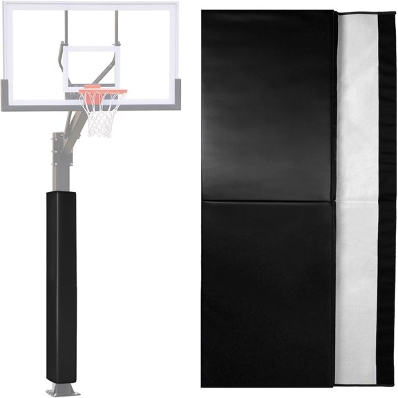 72" Tall Basketball Pole Pad, All-Weather Round or Square Basketball Pole Padding Outdoor, 2" Thick Heavy Duty Wrap-Around Protective Pads for Adjustable & Fixed Height Basketball Hoop Poles