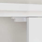 72" Tall Kitchen Hutch Cabinet with Glass Doors Freestanding Pantry with Charging Station LED White