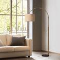 thumbnail image 1 of 72'' Tall Overarching Floor Lamp,6W Bright, 10% To 100% Dimmable,Rotary Switch For Easy Control,Bamboo Woven Shade,Sturdy Marble Base,Dimmable,Offset Arm Standing Lamp For Living Room,Reading Corner, 1 of 9