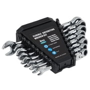 72-Tooth Ratcheting Combination Wrench Set - Cr-V Heat Treated - 12-Point Box End, 5  Swing - Metric 8-19mm for Auto/Mechanic - 8-piece set metric