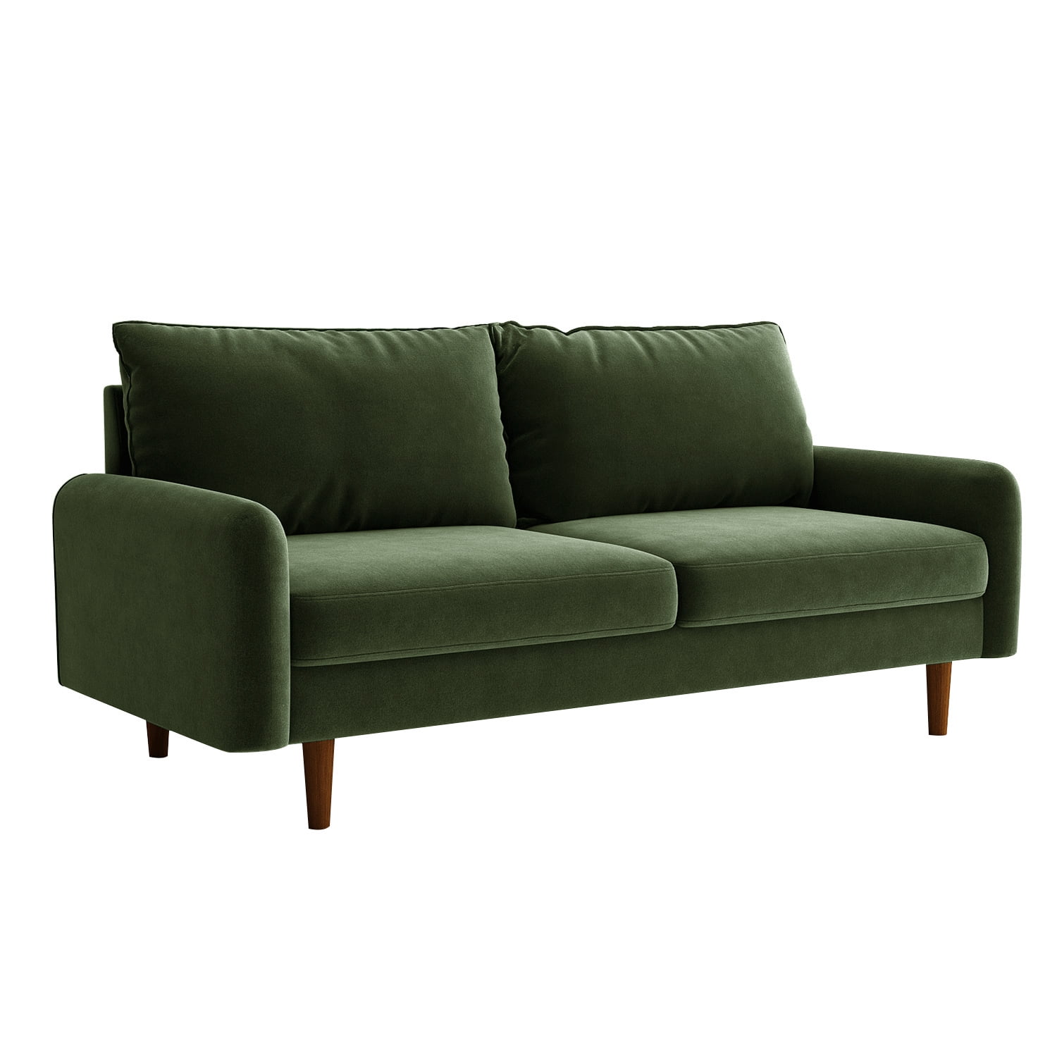 72'' Velvet Round Arm Loveseat, Couch with Solid Wood Frame, for Guest Room, Teenager's Room, and Small Apartment,33.1'' H x 72'' W x 31.1'' D