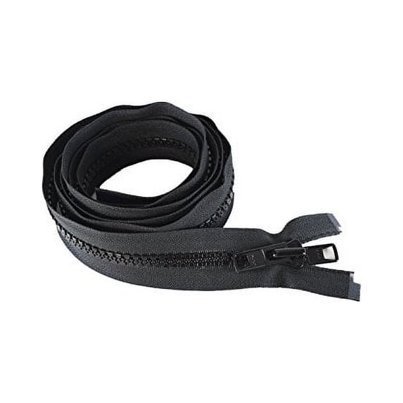 72" Vislon Zipper - YKK #10 Molded Extra-Heavy Separating - Metal Pull - 580 Black (1 Zipper/Pack)