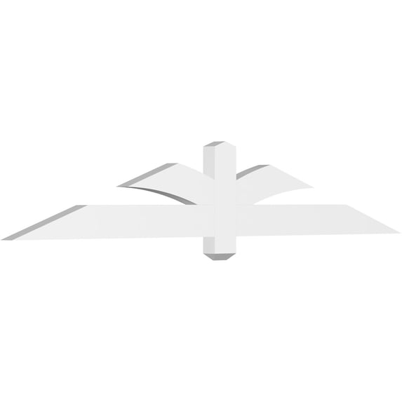 72"W x 12"H x 2"D x 4"F, 4/12 Pitch, Redmond Architectural Grade PVC Gable Bracket