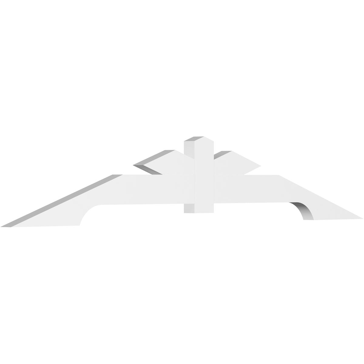 72"W x 12"H x 2"D x 4"F, 4/12 Pitch, Vanguard Architectural Grade PVC Gable Bracket