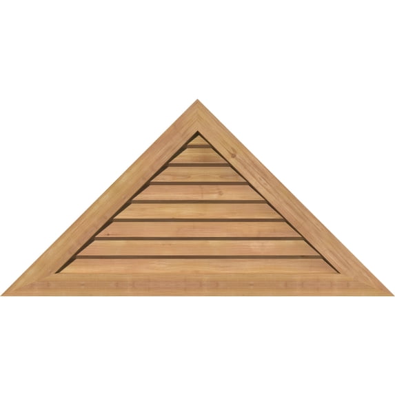 72"W x 15"H Triangle Gable Vent (97"W x 20 1/4"H Frame Size) 5/12 Pitch: Unfinished, Non-Functional, Smooth Western Red Cedar Gable Vent w/ Decorative Face Frame