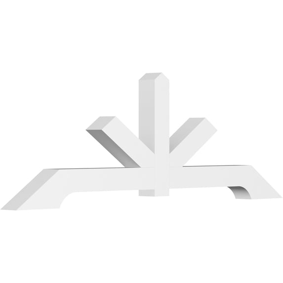 72"W x 24"H x 4"D x 4"F, 8/12 Pitch, Vanguard Architectural Grade PVC Gable Bracket