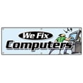 thumbnail image 1 of 72" WE FIX COMPUTERS BANNER SIGN computer repair signs tech, 1 of 4