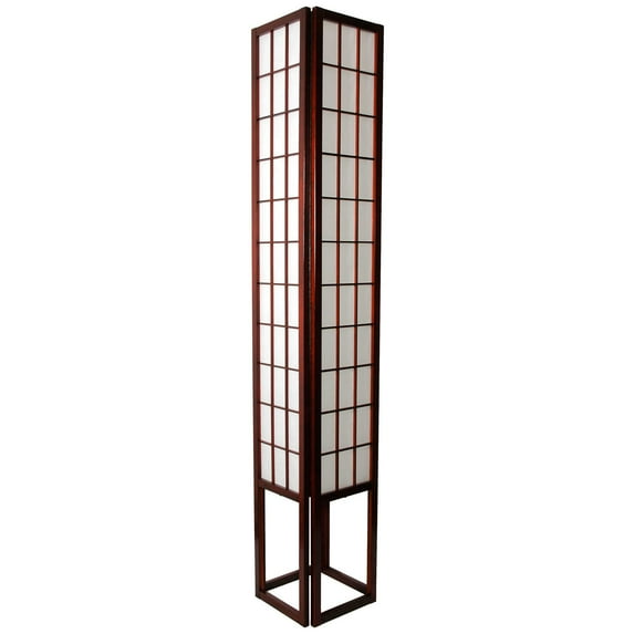 72" Window Pane Shoji Lamp in Rosewood Color Finish
