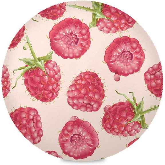 72"X 72" Raspberry Fruit Elastic Fitted Edged Round Tablecloth Fade Resistant Anti-Shrink Table Cloth Washable Table Cover for Banquet Home Indoor or Outdoor