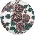 thumbnail image 1 of 72"X 72" White Pattern Red Flower Elastic Fitted Edged Round Tablecloth Fade Resistant Anti-Shrink Table Cloth Washable Table Cover for Banquet Home Indoor or Outdoor, 1 of 7