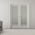 thumbnail image 1 of 72" X 80" 1-Lite Interior Frosted Glass French Doors Solid Manufacture Wood Double Doors, 1 of 8